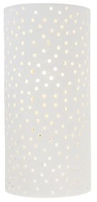 Vintage fali lámpa fehér gipsz henger alakú - Mahou