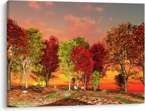 Kép - Színes fák (70x50 cm)