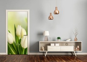 Poszter tapéta ajtóra fehér tulipán 75x205 cm