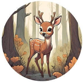 PIPPER. Kör alakú falmatrica "Szarvas az erdőben" Méret: 60cm