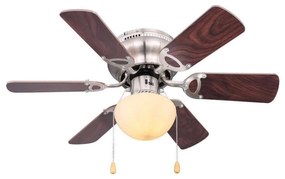 ZEVENTI - Mennyezeti ventilátor GALDANA 1xE27/60W/230V barna/bézs 03802-OEM