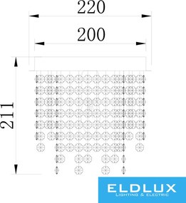 ELDLUX OMX6003-D220 ELDILEN Kristály Mennyezeti Lámpa IP20