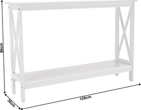 Konzolasztal, fehér, APOLOS