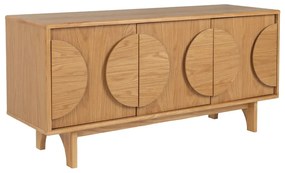 Natúr színű alacsony komód tölgyfa dekorral 120x58 cm Groove – Zuiver