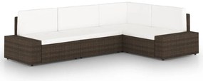 4 részes barna polyrattan kerti ülőgarnitúra párnákkal
