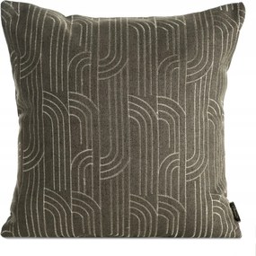 Dekoratív párnahuzat 45X45 barna, geometrikus mintával