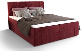 Franciaágy  Boxspring 160 cm Barack (bordó) (matraccal és tárolóhellyel). 1046391