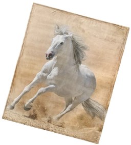 BedTex Mikropoliész takaró Fehér ló, 130 x 160 cm