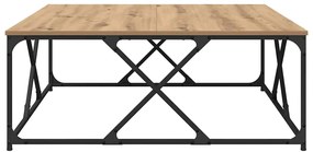 Dohányzóasztal kézműves tölgy 100 x 100 x 40 cm Faanyag