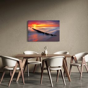Kép - Naplemente, Balti tenger, Lengyelország (90x60 cm)
