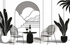 Poszter 45x30cm Pihenés a monokrómban