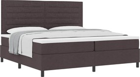 vidaXL Boxrugós ágy matracmal Sötét Barna 200 x 200 cm szövet