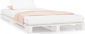 vidaXL fehér tömör fenyőfa raklapágy 90 x 190 cm (Single)