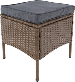 Kerti rattan szett, természetes/világosszürke, RANDI