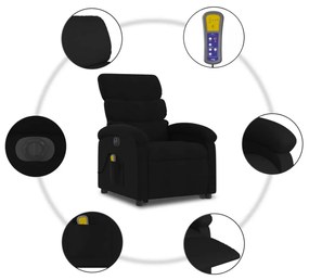 fekete szövet dönthető elektromos álló masszázsfotel