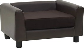 vidaXL barna plüss és műbőr kutyakanapé 60 x 43 x 30 cm
