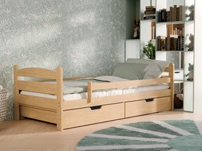 Wilsondo MAURITIUS tömör fa gyerekágy leesésgátlóval 90x200 - natúr borovi