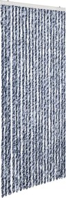 vidaXL kék és fehér zsenília rovarfüggöny 90 x 200 cm