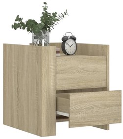 Sonoma tölgy színű szerelt fa éjjeliszekrény 45 x 50 x 50 cm