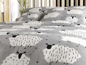Pamut ágynemű SHEEP POLY szürke Ágyneműhuzat mérete: 70 x 90 cm | 140 x 200 cm