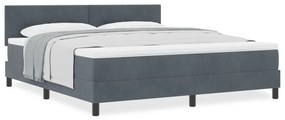 Boxspring Ágy Matraccal Sötétszürke Szuper King Bársony