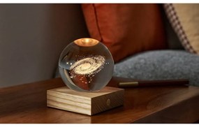 Sötétbarna szabályozható asztali lámpa üveg búrával (magasság 12 cm) Amber – Gingko
