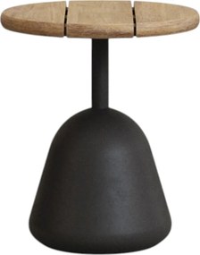 Fekete-natúr színű kerek dohányzóasztal akácfa asztallappal ø 43 cm Saura – Kave Home