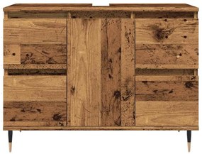 Antik fa színű szerelt fa mosdószekrény 80 x 33 x 60 cm