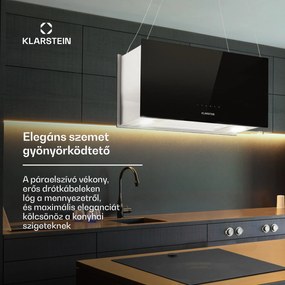 Klarstein Kronleuchter L, mennyezeti páraelszívó, 60 cm, 590 m³/ó, LED, érintőképernyős, fekete