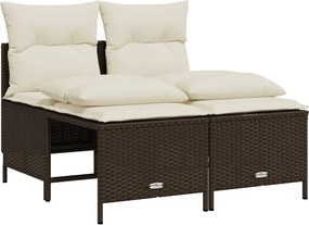 vidaXL 4 részes barna polyrattan kerti ülőgarnitúra párnákkal