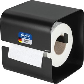 Fekete öntapadós acél Turbo-Loc WC-papír tartó Lizan – Wenko