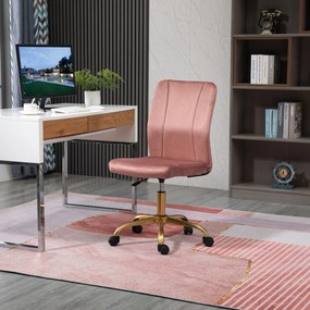 Vinsetto Modern Dizájnú Irodai Szék, 360°-ban Forgatható Ergonomikus Ívelt Hátával, Magasság Állítható, Bárca Kárpitozás, 56 x 60 x 102 cm, Rózsaszín