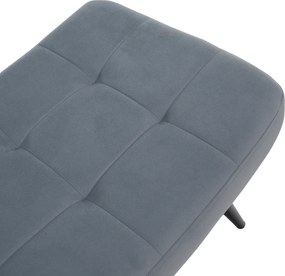Fotel lábtartóval, szürke Velvet szövet/fekete, HABEN