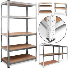 monzana® Polc 170x75x30 cm - ezüst