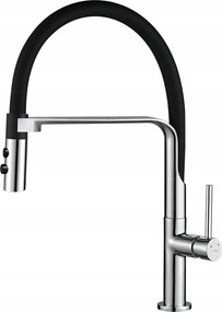 Konyhai Csaptelep Álló Kifolyócső 2 Funkciós Mágnessel Fekete Króm