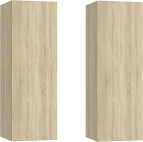 vidaXL 2 db sonoma tölgy szerelt fa TV-szekrény 30,5x30x90 cm