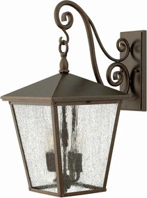 ELSTEAD HK-TRELLIS2-L TRELLIS Klasszikus Kültéri Fali Lámpa Antik Bronz, Átlátszó E14 IP44