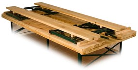 Casaria® Sörkészlet kartámasszal 170 cm - összecsukható