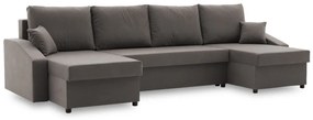 Sparta Plus sarokkanapé, szövet anyag, univerzális oldal, szürke