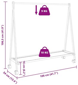 bambusz ruhaállvány polcokkal és kerekekkel 103 x 40 x 183 cm