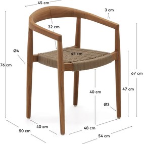 Natúr színű étkezőszék szett 4 db-os Ydalia – Kave Home