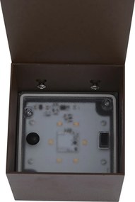 Kültéri lámpa rozsdabarna 65 cm LED-del IP64-es védettséggel, halvány fénnyel és napelemmel - Charlene