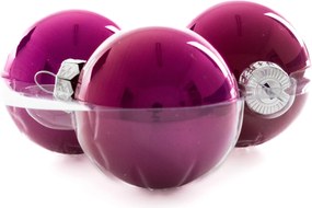 Színes (sárga-zöld-pink-kék) karácsonyi üveggömb szett, 6 cm, 12 db