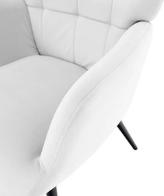 Fotel lábtartóval, világos szürke Velvet szövet/fekete, HABEN