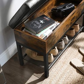 Pad TAYLOR cipőtartóval 70x30 cm, rusztikus barna/fekete