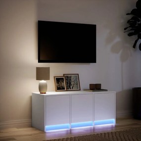 fehér szerelt fa TV-szekrény LED-ekkel 97 x 34 x 40 cm