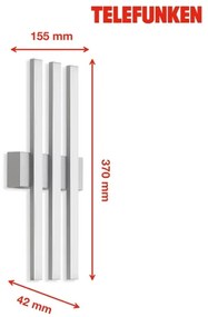 Telefunken 313104TF - LED Kültéri fali lámpa 3xLED/4W/230V IP44