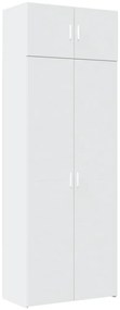 fehér szerelt fa tárolószekrény 80 x 42,5 x 225 cm