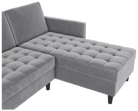 Világosszürke bársony sarokkanapé Presley – Støraa