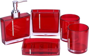 Fürdőszoba Szett Piros Akcesoria Fürdőszoba